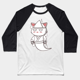 Kawaii Yurei Ghost Cat Baseball T-Shirt